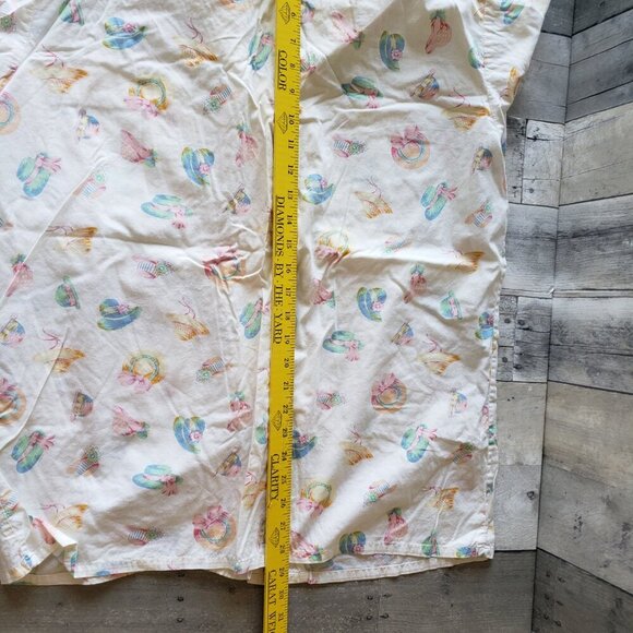 Vintage Talbots 2 PC Nightshirt and Shorts PJ's Pastel Hat Pattern - Size L - Picture 5 of 8